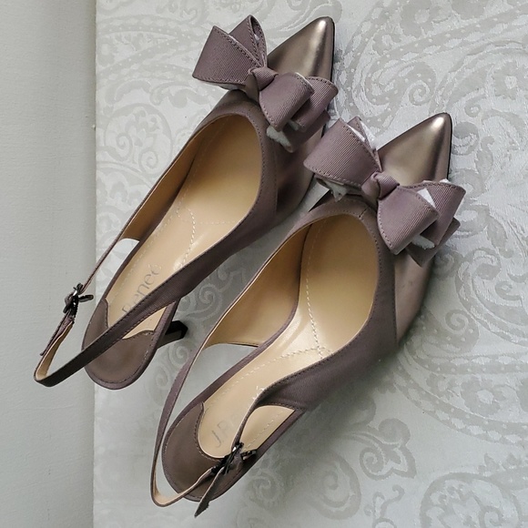J. Renee Gabino Slingback Shoes New Pewter Powder - Picture 1 of 9
